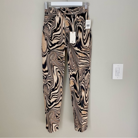 Good American Good Classic Print High Waist
Ankle Crop Jeans Natural Swirl 24 - Picture 5 of 16